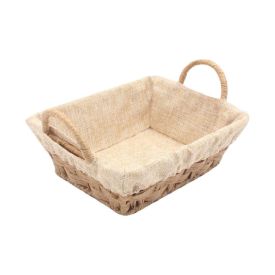 Cesto Retangular Com Forro Havan Casa 27Cm - Natural
