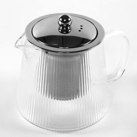 Chaleira De Vidro Com Infusor Lines Wolff 750Ml - Transparente 