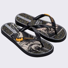 Chinelo Infantil Super Pets Ipanema Preto/Amarelo/Bege