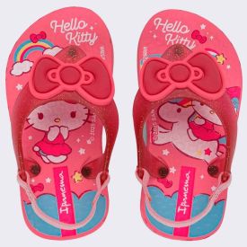 Chinelo Ipanema Bebê Hello Kitty Funny Rosa/Glitter