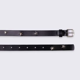 Cinto Feminino De Couro Sintético Estrelas Boby Blues Preto