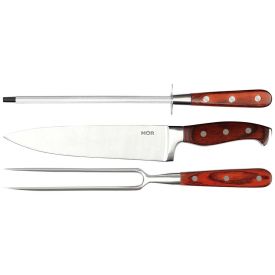 Conjunto De Churrasco Steel 3 Peças Mor