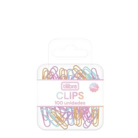 Clips Coloridos Pastel Tilibra - 100 Unidades