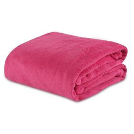 Cobertor Casal Microfibra Liso Paris Havan Casa - Rosa Flash