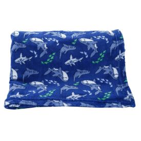 Cobertor Infantil 100% Poliéster Estampado Havan Casa - Tubarão Azul 