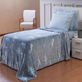 Cobertor Infantil Mágico Encantos Brilha No Escuro - Azul Jurassic