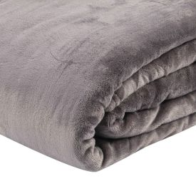 Cobertor King 100% Poliéster Premier Havan Casa - Cinza Ice