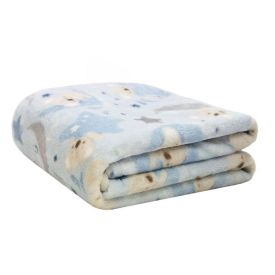 Cobertor para Bebê Flannel Baby Camesa - Azul Claro