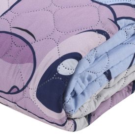 Cobre Leito Solteiro Infantil Disney Hedrons 1 Pç - Stitch Tropical
