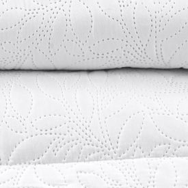 Kit Colcha Casal 100% Poliéster Lisa Versalhes Havan Casa 3 Pçs - Branco