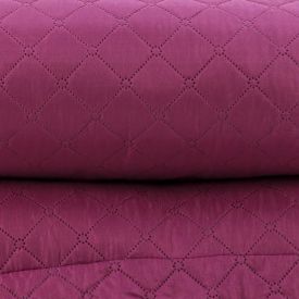 Kit Colcha King Dupla Face Lisa Havan Casa 3 Pçs - Rosa Malva