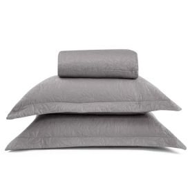 Kit Colcha King 100% Poliéster Lisa Versalhes Havan Casa 3 Peças - Cinza Amianto