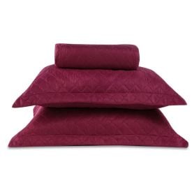 Kit Colcha King 100% Poliéster Lisa Versalhes Havan Casa 3 Peças - Rosa Malva