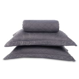 Kit Colcha King Lisa Versalhes Havan Casa 3 pçs  - Cinza Urbano