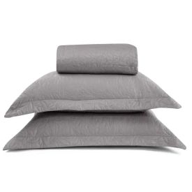 Kit Colcha King Lisa Versalhes Havan Casa 3 pçs  - Cinza 16-3850