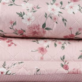 Kit Colcha King Versalhes Estampada Havan Casa 3 Peças - Floral Rose