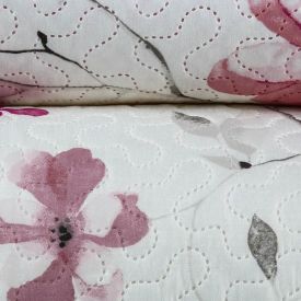 Kit Colcha King 100% Poliéster Havan Casa 3 Pçs - Garden Rosa Floral