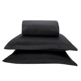 Colcha Queen 3 Peças Lisa Versalhes Havan Casa - Preto