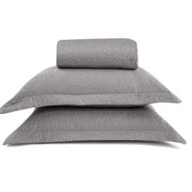 Colcha Queen 3 Peças Lisa Versalhes Havan Casa - Cinza 16-3850