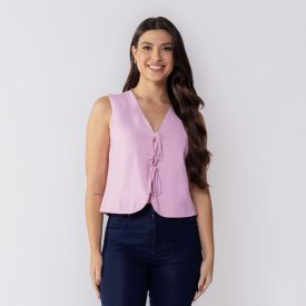 Colete Feminino De Alfaiataria Com Amarração Boby Blues