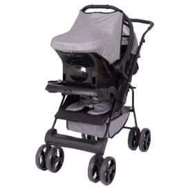 Combo Carrinho Solare E Bebe Conforto Tutti Baby - Cinza Mescla