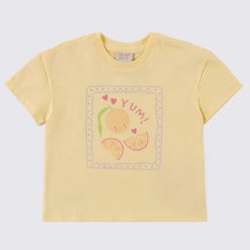 Conjunto Infantil Menina 1 a 3 Anos Yoyo Kids Amarelo Banana/Lilas