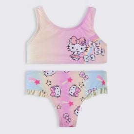 Conjunto Biquíni Infantil Hello Kitty 1 a 3 Anos Sanrio Rosa