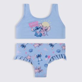 Conjunto Biquíni Infantil Stitch 1 a 3 Anos Disney Azul
