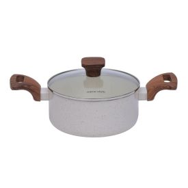 Jogo de Panelas Cerâmica Pratic Cook Mármol Mimo 6 Peças - Baunilha