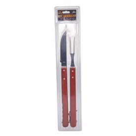Conjunto Garfo e Faca para Churrasco 2 peças Havan - Inox