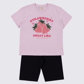 Conjunto Juvenil Menina 12 a 16 Anos Marmelada Confete/Preto