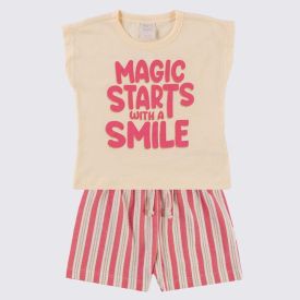Conjunto Infantil Menina 1 a 3 Anos Yoyo Kids Amarelo