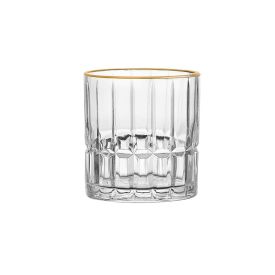 Copo Baixo De Vidro Cristalle Com Filete Dourado 320Ml - Hauskraft