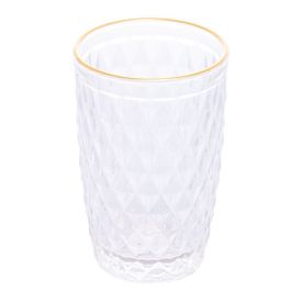 Copo De Vidro Bico De Abacaxi Lyor 330 Ml - Filete Dourado