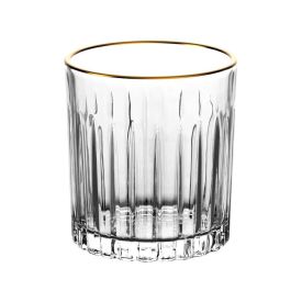Copo De Whisky Soho Filete Dourado L'hermitage 310 Ml - Vidro