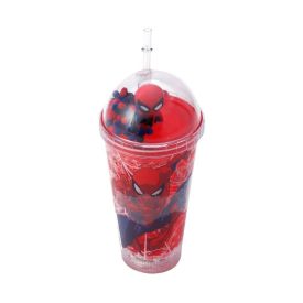 Copo Led com Canudo Homem Aranha Marvel 450Ml - Sortido