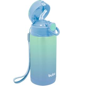 Copo Térmico Infantil Parede Dupla com Canudo 400 ml Buba - Azul