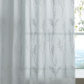 Cortina Para Quarto E Sala 3,00X2,30 M Duplex Firenze Bordada Havan Casa - Branco