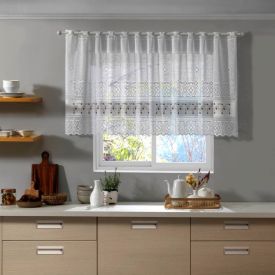 Cortina Valencia Para Cozinha Em Renda 200X80cm Havan - Coffee