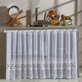 Cortina Valencia Para Cozinha Em Renda 200X80cm Havan - Coffee