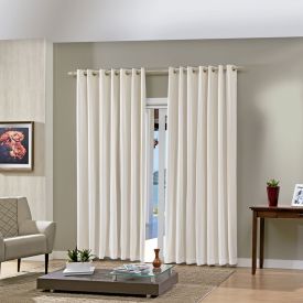Cortina para Quarto e Sala 3,60X2,50 m Voil Bellini Havan Casa - Areia