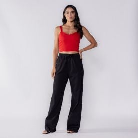 Cropped Feminino De Viscose Boby Blues Vermelho