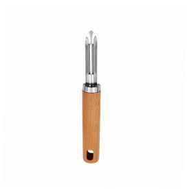 Descascador Com Cabo De Madeira Havan Casa 19,5 Cm - Aço Inox