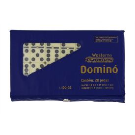 Dominó 28 Peças Com Estojo Azul Etilux 7 Mm - YD-222