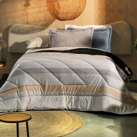 Edredom Queen Dupla Face Malha Blend Altenburg - Vermont Preto