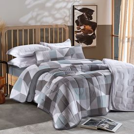Edredom Casal Malha 100% Algodão Montreal Havan Casa - Storm Cinza