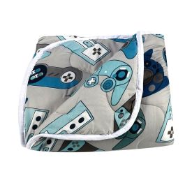 Edredom Casal Microfibra 100% Poliéster Kids Solecasa - Game Azul