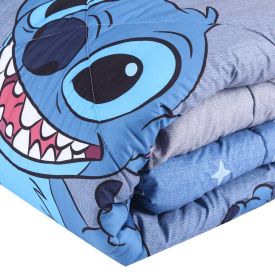 Edredom Casal Microfibra Disney Hedrons  - Stitch Relax
