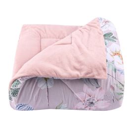 Edredom King Dupla Face Plush Versátile Havan Casa - Floral Rosa