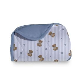 Edredom para Berço Malha 100% Algodão Havan Baby - Urso Azul